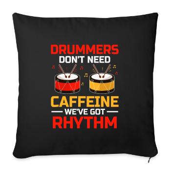 Drum Corps Marching Band Drum Corp Music Percussio - Sofa pillowcase 17,3'' x 17,3'' (45 x 45 cm) - black - Front