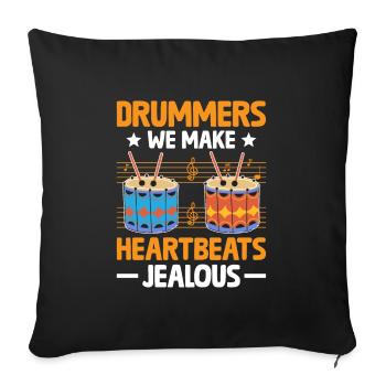 Drum Corps Heartbeat Marching Band Trommelmusik Perc - Sofakissenbezug 45 x 45 cm - Schwarz - Vorne