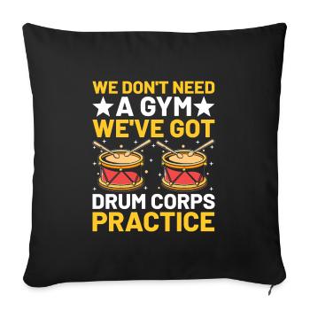 Drum Corps Marching Band Drum Corp Music Percussio - Sofa pillowcase 17,3'' x 17,3'' (45 x 45 cm) - black - Front