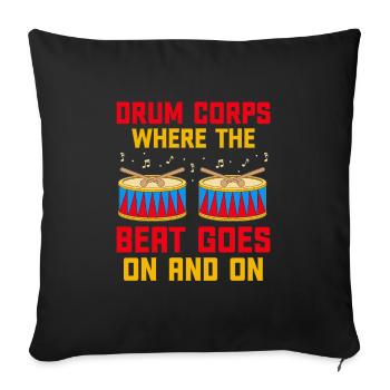 Drum Corps Marching Band Drum Corp Music Percussio - Sofakissenbezug 45 x 45 cm - Schwarz - Vorne