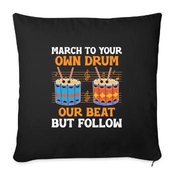 Drum Corps Marching Band Drum Corp Music Percussio - Sofa pillowcase 17,3'' x 17,3'' (45 x 45 cm) - black - Front