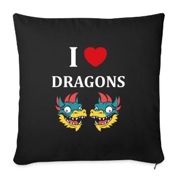 Bébé dragon - Housse de coussin décorative 45 x 45 cm - noir - Devant