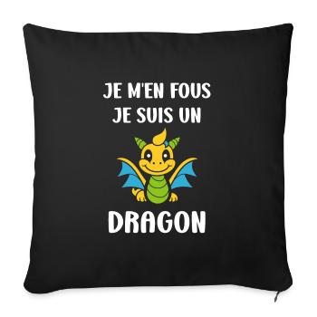 Bébé dragon - Housse de coussin décorative 45 x 45 cm - noir - Devant