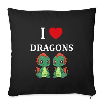 Bébé dragon - Housse de coussin décorative 45 x 45 cm - noir - Devant