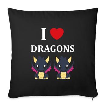 Bébé dragon - Housse de coussin décorative 45 x 45 cm - noir - Devant
