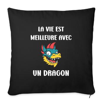 Bébé dragon - Housse de coussin décorative 45 x 45 cm - noir - Devant
