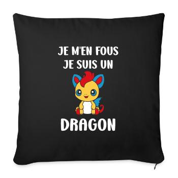 Bébé dragon - Housse de coussin décorative 45 x 45 cm - noir - Devant