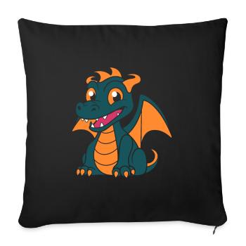 Baby Dragon - Sofa pillowcase 17,3'' x 17,3'' (45 x 45 cm) - black - Front