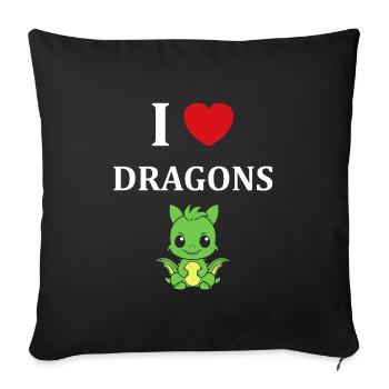 Bébé dragon - Housse de coussin décorative 45 x 45 cm - noir - Devant