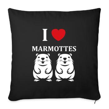 HUMOUR Bébé Marmotte - Housse de coussin décorative 45 x 45 cm - noir - Devant