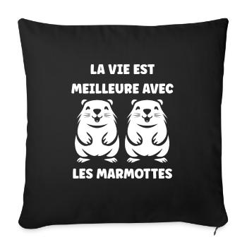 HUMOUR Bébé Marmotte - Housse de coussin décorative 45 x 45 cm - noir - Devant