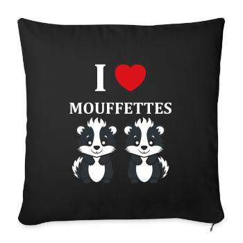Humour Mouffette - Housse de coussin décorative 45 x 45 cm - noir - Devant