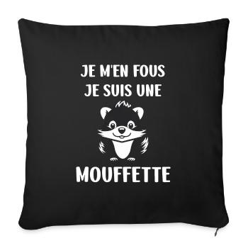 Humour Mouffette - Housse de coussin décorative 45 x 45 cm - noir - Devant