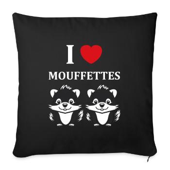 Humour Mouffette - Housse de coussin décorative 45 x 45 cm - noir - Devant