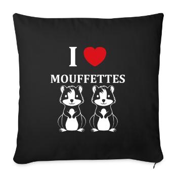 Humour Mouffette - Housse de coussin décorative 45 x 45 cm - noir - Devant