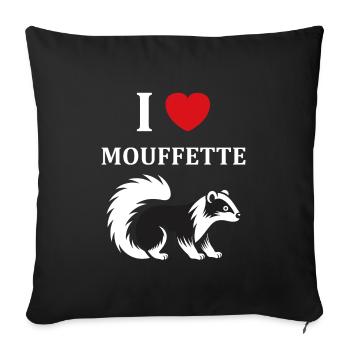 Humour Mouffette - Housse de coussin décorative 45 x 45 cm - noir - Devant