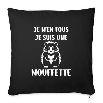 Humour Mouffette - Housse de coussin décorative 45 x 45 cm - noir - Devant