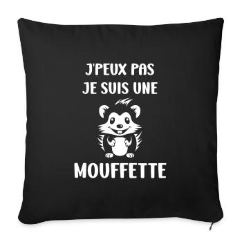 Humour Mouffette - Housse de coussin décorative 45 x 45 cm - noir - Devant