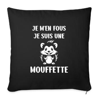 Humour Mouffette - Housse de coussin décorative 45 x 45 cm - noir - Devant
