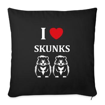 Humour Mouffette - Housse de coussin décorative 45 x 45 cm - noir - Devant