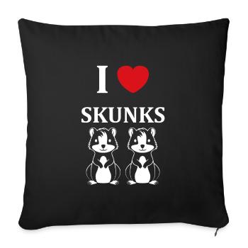 Humour Mouffette - Housse de coussin décorative 45 x 45 cm - noir - Devant