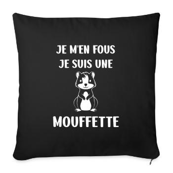 Humour Mouffette - Housse de coussin décorative 45 x 45 cm - noir - Devant