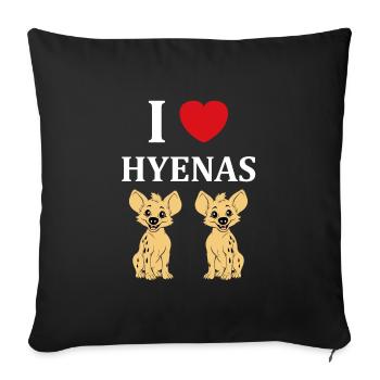 hyène - Housse de coussin décorative 45 x 45 cm - noir - Devant
