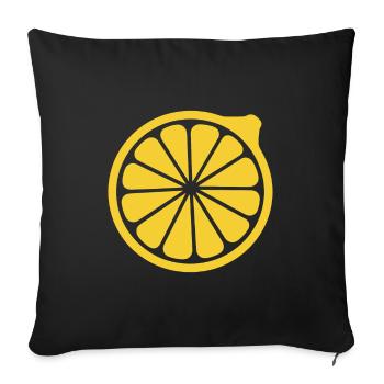 citron - Housse de coussin décorative 45 x 45 cm - noir - Devant