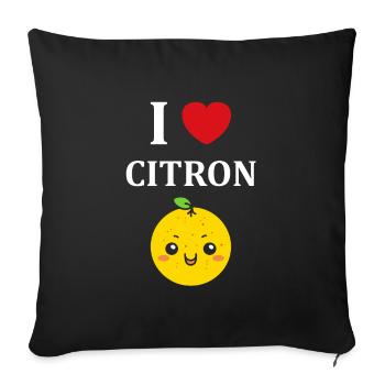 Humour petit citron - Housse de coussin décorative 45 x 45 cm - noir - Devant