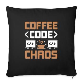 Coffee Coding Programmer Coder Developer Nerd Coff - Sofa pillowcase 17,3'' x 17,3'' (45 x 45 cm) - black - Front