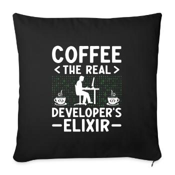 Kaffee-Codierung Programmierer Programmierer Entwickler Nerd Coff - Sofakissenbezug 45 x 45 cm - Schwarz - Vorne