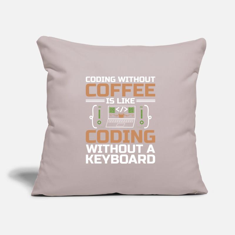 Coffee Coding Programmer Coder Developer Nerd Coff Sofa pillowcase 17,3'' x 17,3'' (45 x 45 cm)