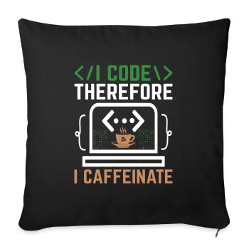 Coffee Coding Programmer Coder Developer Nerd Coff - Sofa pillowcase 17,3'' x 17,3'' (45 x 45 cm) - black - Front