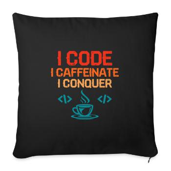 Kaffee-Codierung Programmierer Programmierer Entwickler Nerd Coff - Sofakissenbezug 45 x 45 cm - Schwarz - Vorne