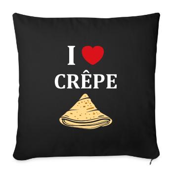 Crêpes Bretagne humour crêpe - Housse de coussin décorative 45 x 45 cm - noir - Devant