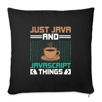 Café Codage Programmeur Codeur Développeur Nerd Coff - Housse de coussin décorative 45 x 45 cm - noir - Devant