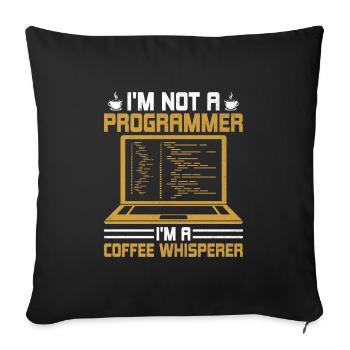 Coffee Coding Programmer Coder Developer Nerd Coff - Sofa pillowcase 17,3'' x 17,3'' (45 x 45 cm) - black - Front