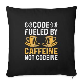 Café Codage Programmeur Codeur Développeur Nerd Coff - Housse de coussin décorative 45 x 45 cm - noir - Devant