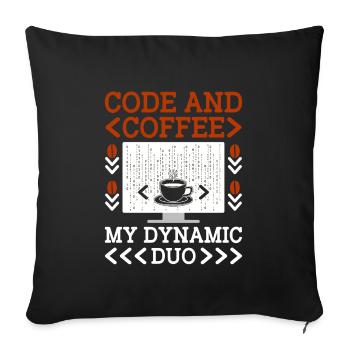 Kaffee-Codierung Programmierer Programmierer Entwickler Nerd Coff - Sofakissenbezug 45 x 45 cm - Schwarz - Vorne