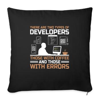 Kaffee-Codierung Programmierer Programmierer Entwickler Nerd Coff - Sofakissenbezug 45 x 45 cm - Schwarz - Vorne