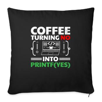 Kaffee-Codierung Programmierer Programmierer Entwickler Nerd Coff - Sofakissenbezug 45 x 45 cm - Schwarz - Vorne
