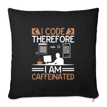 Café Codage Programmeur Codeur Développeur Nerd Coff - Housse de coussin décorative 45 x 45 cm - noir - Devant