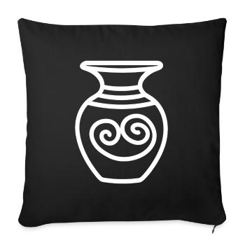 Humour pots de Poterie - Housse de coussin décorative 45 x 45 cm - noir - Devant