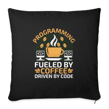 Café Codage Programmeur Codeur Développeur Nerd Coff - Housse de coussin décorative 45 x 45 cm - noir - Devant