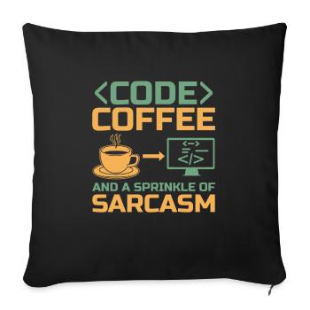 Coffee Coding Programmer Coder Developer Nerd Coff - Sofa pillowcase 17,3'' x 17,3'' (45 x 45 cm) - black - Front