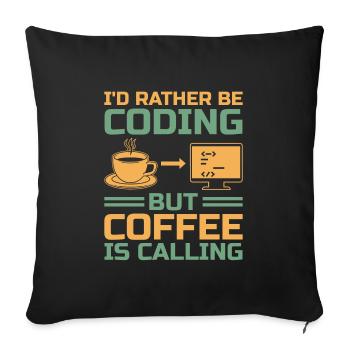 Kaffee-Codierung Programmierer Programmierer Entwickler Nerd Coff - Sofakissenbezug 45 x 45 cm - Schwarz - Vorne