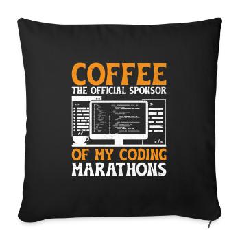 Coffee Coding Programmer Coder Developer Nerd Coff - Sofa pillowcase 17,3'' x 17,3'' (45 x 45 cm) - black - Front