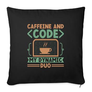 Coffee Coding Programmer Coder Developer Nerd Coff - Sofa pillowcase 17,3'' x 17,3'' (45 x 45 cm) - black - Front