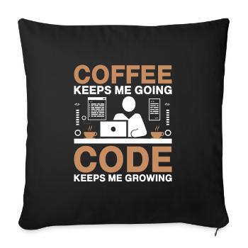 Coffee Coding Programmer Coder Developer Nerd Coff - Sofa pillowcase 17,3'' x 17,3'' (45 x 45 cm) - black - Front