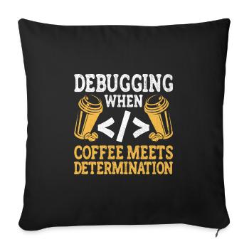 Café Codage Programmeur Codeur Développeur Nerd Coff - Housse de coussin décorative 45 x 45 cm - noir - Devant